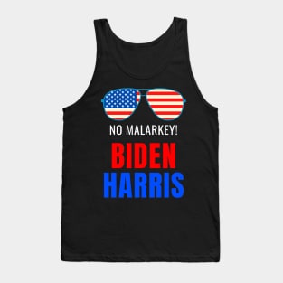 No Malarkey, Biden Harris 2020 for The American President, Funny Anti Trump USA Flag Tank Top